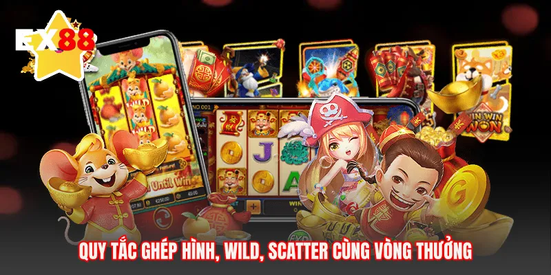Quy tắc ghép hình, Wild, Scatter cùng vòng thưởng